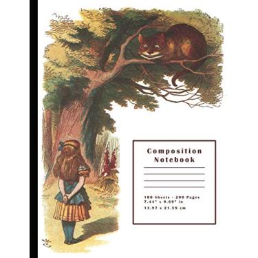 Imagem de Alice in Wonderland & Cheshire Cat Composition Notebook: Pitman Shorthand Composition Notebook 100 sheets / 200 pages, 9-3/4" x 7-1/2"