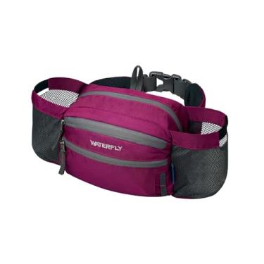 Imagem de WATERFLY Pochete de cintura: pochete para mulheres e homens com dois suportes de garrafa de água, pochete para corrida, caminhada, cachorro, viagem, ciclismo