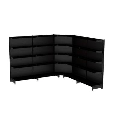 Imagem de Gondola Parede 170 Fit Ate 4 Metros 1 Canto Preto 25b Pe Pre