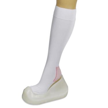 Imagem de Meia de Compressão Cirúrgica 3/4 Antitrombo 18mmHg Branca Varimed