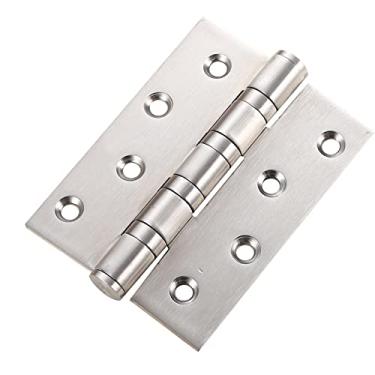 Imagem de Dobradiças de porta resistentes, dobradiças de rolamento de esferas de aço inoxidável, dobradiça de porta de 10 cm para portas internas e externas, cantos quadrados, porta de madeira resistente com