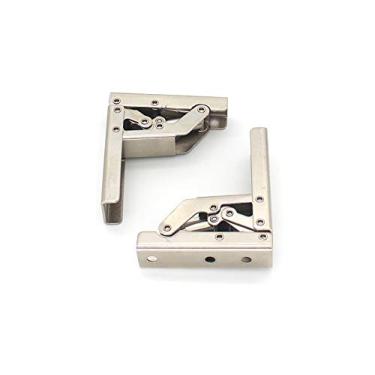 Imagem de 2 dobradiças de armário de aço inoxidável dobradiças de prateleira dobráveis dobradiças de armário de cozinha dobradiças de prateleira de mesa ocultas de 90 graus dobradiças de porta de armário com