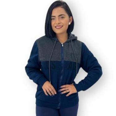 Imagem de Moletom Blusa De Frio Feminina Peluciada Aberta Capuz-Feminino