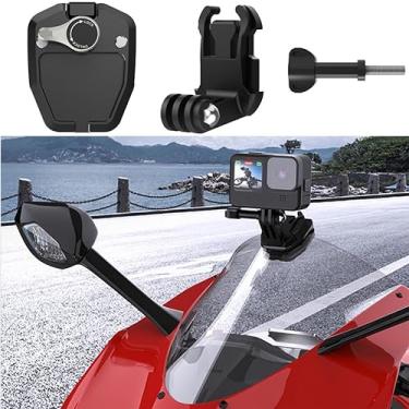 Imagem de Coyktonty Suporte de montagem de para-brisa de motocicleta para Osmo 360/Insta360 X4/ONE X3/ONE X2/Insta360 Ace Pro/DJI Pocket 3 2 1 /Gopro12 11 10 9 8 7 6/ONE RS/ONE R/Action 3/Action 2