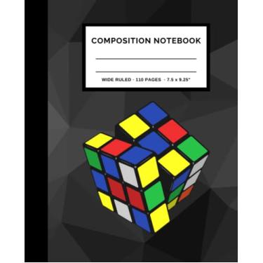 Imagem de Caderno de composição: cubo de quebra-cabeça de papel pautado largo, caderno de composição, diário para crianças, meninos, meninas, material escolar