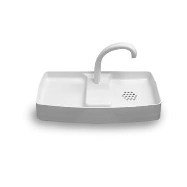 Imagem de Pia duas vezes 5ª geração (também conhecida como SinkoTwice) para tanques de 42 a 44,5 cm de largura, medida com tampa desligada