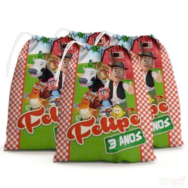 Imagem de Sacolinhas Surpresa Personalizada Tecido Fazenda do Zenon (Sacolinhas 15x20, Unidades, 10)