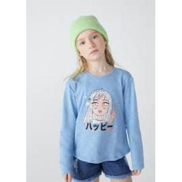 Imagem de Blusa Manga Longa Infantil Menina (Tamanho 10) Azul Hering Kids