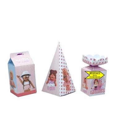 Imagem de Kit Festa Roblox rosa caixinhas surpresa personalizada 30 unidades