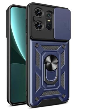 Imagem de Capa compatível com Motorola Edge 50 Pro, com capa de lente de câmera deslizante compatível com Motorola Moto Edge 50 Pro 5G capa azul