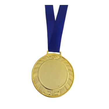 Imagem de Kit 15 Medalhas Centro Liso Personalizar Ouro Prata Bz 5cm - Crespar