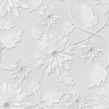 Imagem de Yancorp Papel de parede floral de 45,7 x 1,006 cm, papel de contato para decoração de quarto, flores brancas e cinzas, papel de parede removível, boho vintage, papel de contato para cozinha, fazenda