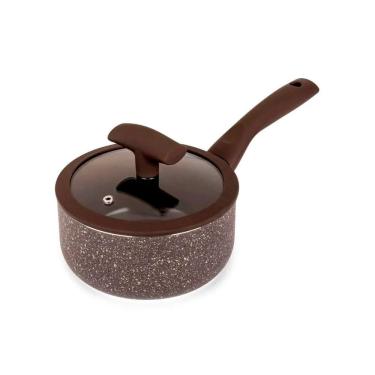 Imagem de Panela Hercules Redonda Antiaderente Ceramica Indução Marrom 16x8cm 1,5L