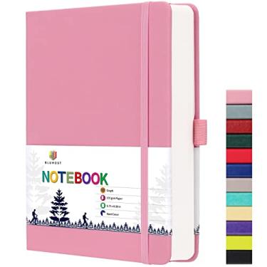 Imagem de BLUMOST Caderno de papel gráfico – Caderno de papel quadriculado A5 com 280 páginas, capa dura com gráfico de 100 g/m² para estudantes de ciências de matemática, 14 cm × 21 cm, rosa