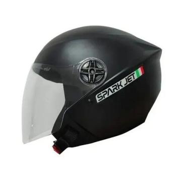 Imagem de Capacete aberto c/viseira jet solid preto-58 - EBF IND. E COM. ART. PL