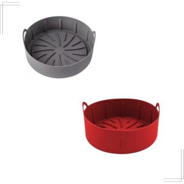 Imagem de Forma Para Air Fryer De Silicone Forro Protetor Reutilizável 16 Cm