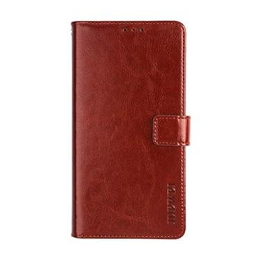 Imagem de NEKOYA Capa compatível com Asus ZenFone 4 Selfie ZB553KL, capa carteira flip de couro com compartimento para cartão, suporte e fecho magnético, Asus ZenFone 4 Selfie ZB553KL capa marrom