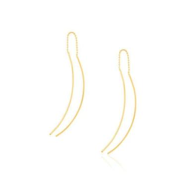 Imagem de Brincos banhado ouro 3x 24k 18k e 22k femininos grandes corrente romma