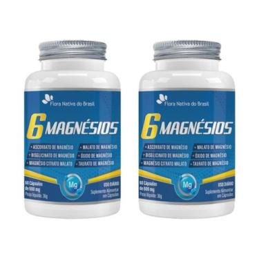 Imagem de Kit 2x 6 Magnésios Taurato Malato Bisglicinato Citrato 60 Capsulas 600