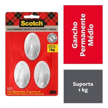 Imagem de Gancho 3M SCOTCH Medio Branco 3 Unidades