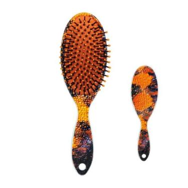 Imagem de Escova de Cabelos Oval Estampa Camaleão - Marco Boni, Laranja