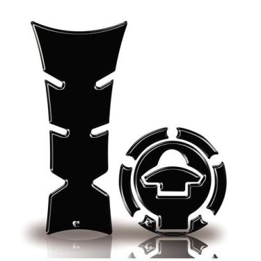 Imagem de Kit Protetor De Tanque E Bocal Moto Yamaha  Preto Acima 2018 - Teu Ade