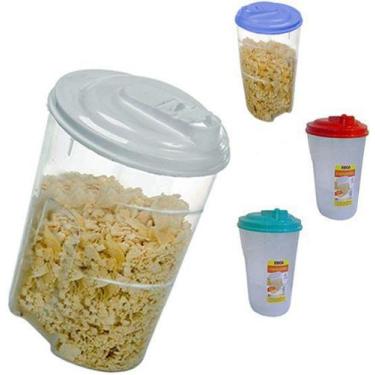 Imagem de Farinheiro Acucareiro de Plastico Oval com Tampa Colors 1200ml - Erca 