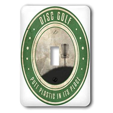 Imagem de 3dRose lsp_39409_1" Putt Plastic In Its Place #12 - Silhouette Of Frisbee Disc Golf Basket On A Hillside Single Toggle Switch
