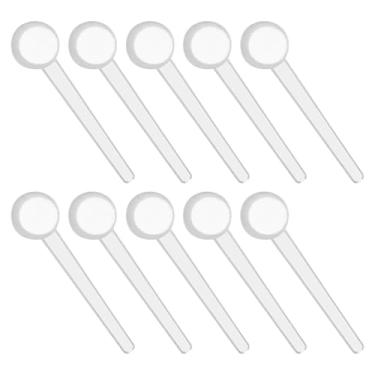 Imagem de 10 colheres de medição de plástico transparente com cabo longo, colheres de sopa, colheres de medição, colheres de pó, colheres soltas de chá, café com graduação para cozinha, 5 g