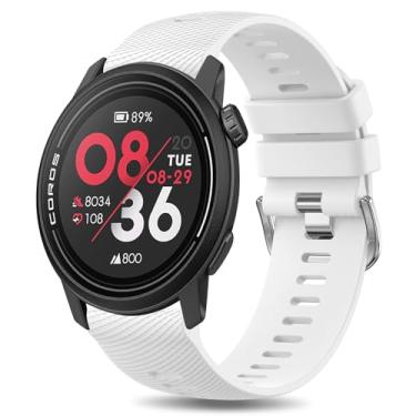 Imagem de Meliya Pulseiras de silicone compatíveis com Coros Pace 3/Apex 2 Pro/Apex Pro, pulseira esportiva de silicone macio para relógio Coros Pace 3 (branca)