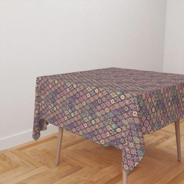 Imagem de Toalha De Mesa Quadrada 4 Lugares Tecido Oxford Boho Babu TL143 - 140x