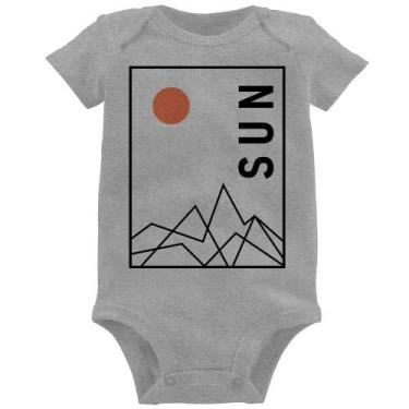 Imagem de Body Bebê Abstract Sun - Foca na Moda, Cinza, P