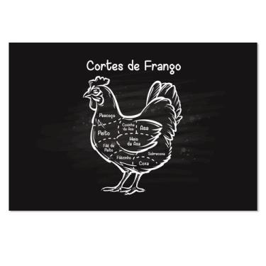 Imagem de Placa Decorativa MDF Cortes Brasileiros Galinha 30x40cm - Quartinhos