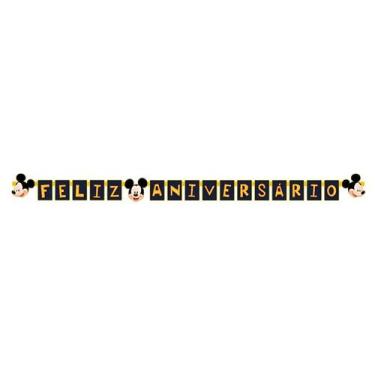 Imagem de Faixa Decorativa FELIZ ANIVERSÁRIO - Festa Mickey Clássico - 01unidade