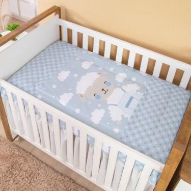 Imagem de Edredom de Berço Estampado Ovelhinha Azul - Miguel Baby