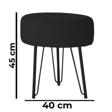 Imagem de Banquinho Tipo Puff Pé de Ferro Preto - Trendy, Preto