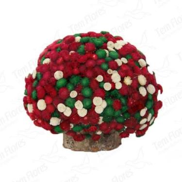 Imagem de Arranjo Bola Média Artesanal Flores Secas - Enfeite Arranjo Seco festa
