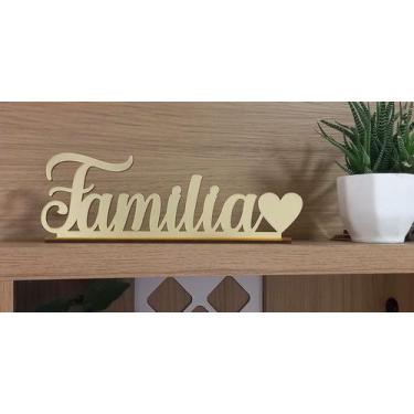 Imagem de Palavra Família Decorativa Acrílico e Mdf - BEGALLI DECOR, Rose