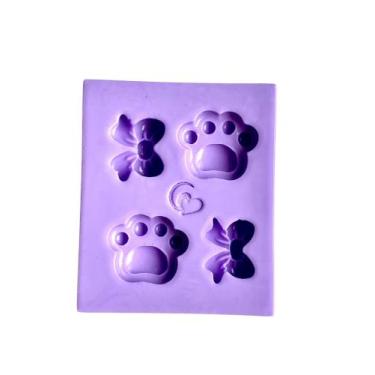 Imagem de F1738 molde de silicone patinha e laço confeitaria biscuit - confeitar