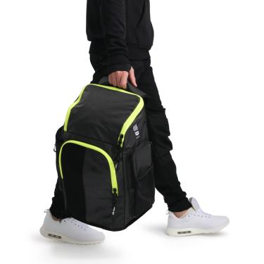 Imagem de arena Mochila Spiky Iii 45 Esportes Natação Atleta Academia Mochila Grande Equipamento De Treinamento Bolsa De Natação Para Homens E Mulheres, 45 Litros, Fumaça Escura/Amarelo Neon