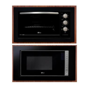Imagem de Kit Forno Elétrico 48 L e Micro-Ondas 25 L de Embutir Fit Line Moldura