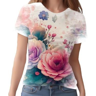 Imagem de Camiseta Camisa Estampa Art Floral Flor Natureza Florida 12 - Enjoy Sh