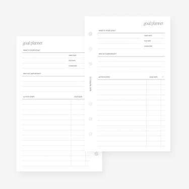 Imagem de Refil de agenda Franklin Covey Compact Goal Planner para fichários FC Compact 6 furos 4,25 x 16,75