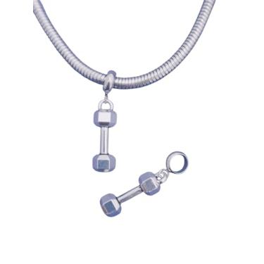 Imagem de Berloque academia Halteres - banho de prata de Excelente Qualidade- moda fitness