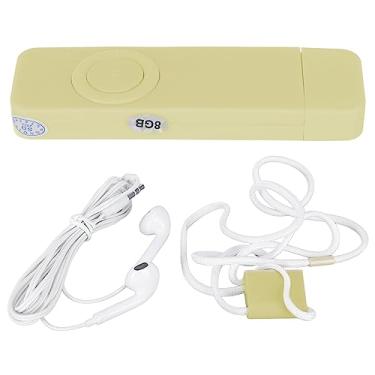 Imagem de Leitor de Música, Leitor de Música Portátil da Movimentação Flash de Mp3 Usb, Leitor de Mp3 de 8gb Mini Leitor de Mp3 para Esportes-corrida, Exercício, Ciclismo (Amarelo)