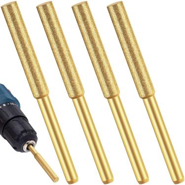 Imagem de Isslly Afiador de motosserra de diamante de 4 peças, brocas de afiação de motosserra de alta dureza para máquina de afiar serra elétrica (5/81.3 cm, 4 mm)