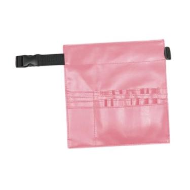 Imagem de Kokiya Bolsa para tesouras de cabeleireiro, pentes de cabelo, organizador de cintura, versátil, couro pu, barbeiro, bolsa de cintura para cabeleireiros, Rosa