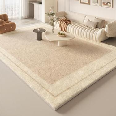 Imagem de Tapete de decoração de sala de estar creme francês para casa, quarto, cabeceira, tapete de pelúcia, moderno, sala de estudo, vestiário, tapetes macios, 4,200 x 300 cm