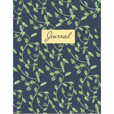 Imagem de Journal: Big Lined Notebook for journal, Diary, Sketchbook : lined paper, size 8.5x11", 150 pages (Green leave cover)
