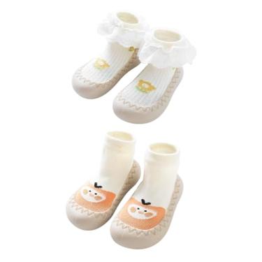 Imagem de BEHELE Pantufa antiderrapante para bebês e meninas para meninos e meninas, 2 pares, Estilo 6, 12-18 Months Toddler